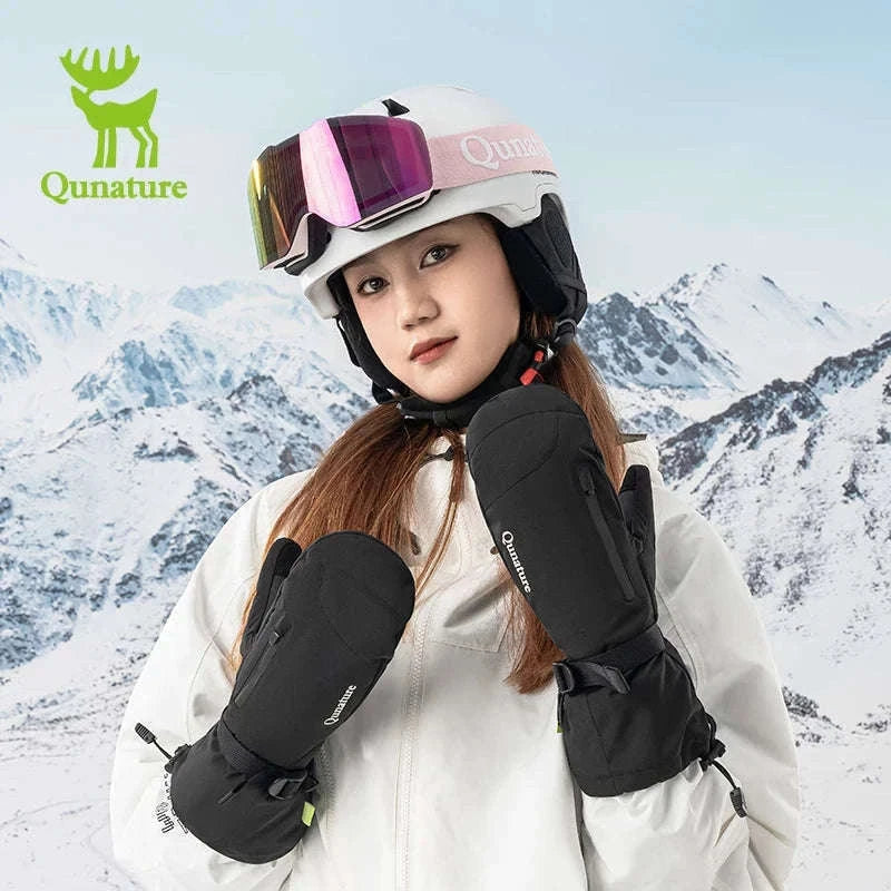 Qunature Ski Gloves with Anti-Slip Palm and Fleece Lining-014-S346-TS / M