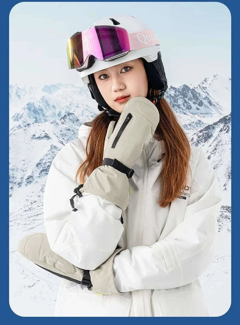 Qunature Ski Gloves with Anti-Slip Palm and Fleece Lining-014-S346-TS / M