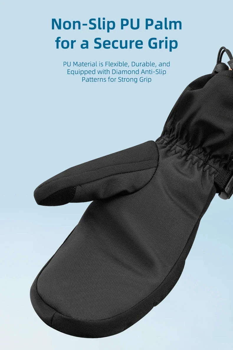 Qunature Ski Gloves with Anti-Slip Palm and Fleece Lining-014-S346-TS / M