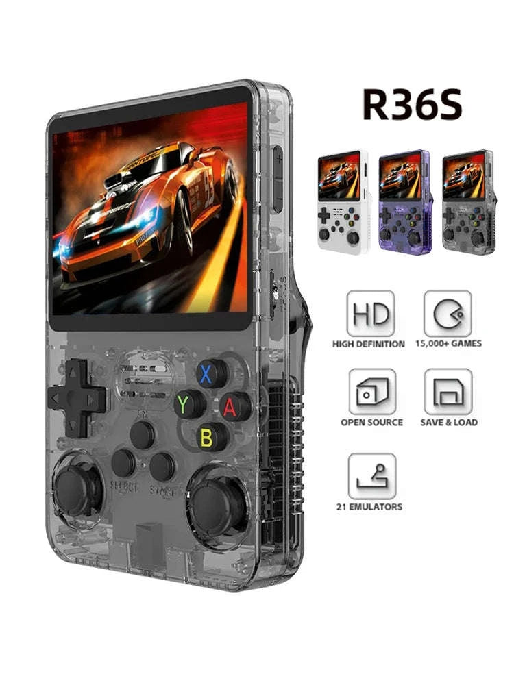 R36S Retro Handheld Game Console-Purple 128G