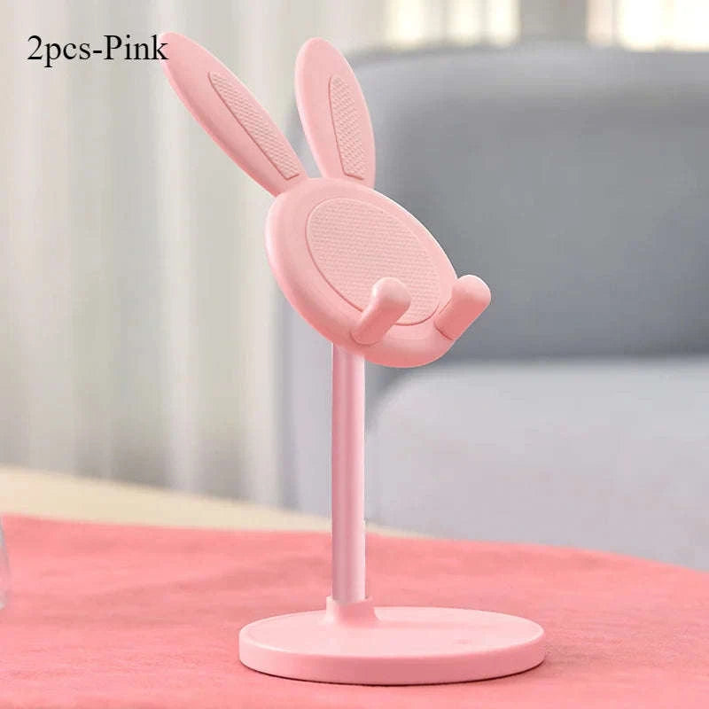 Rabbit Desktop Phone Stand-1pc-Pink