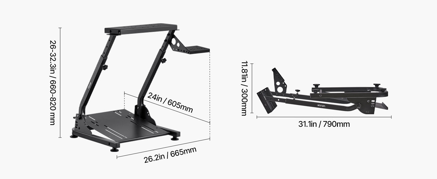 Foldable Racing Wheel Stand for Logitech, Thrustmaster & More