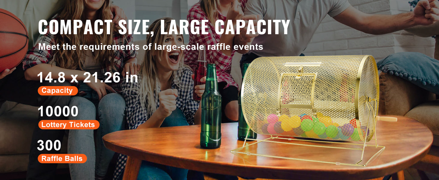 Raffle Drum Spinning Cage with Large Capacity for Events & Drawings