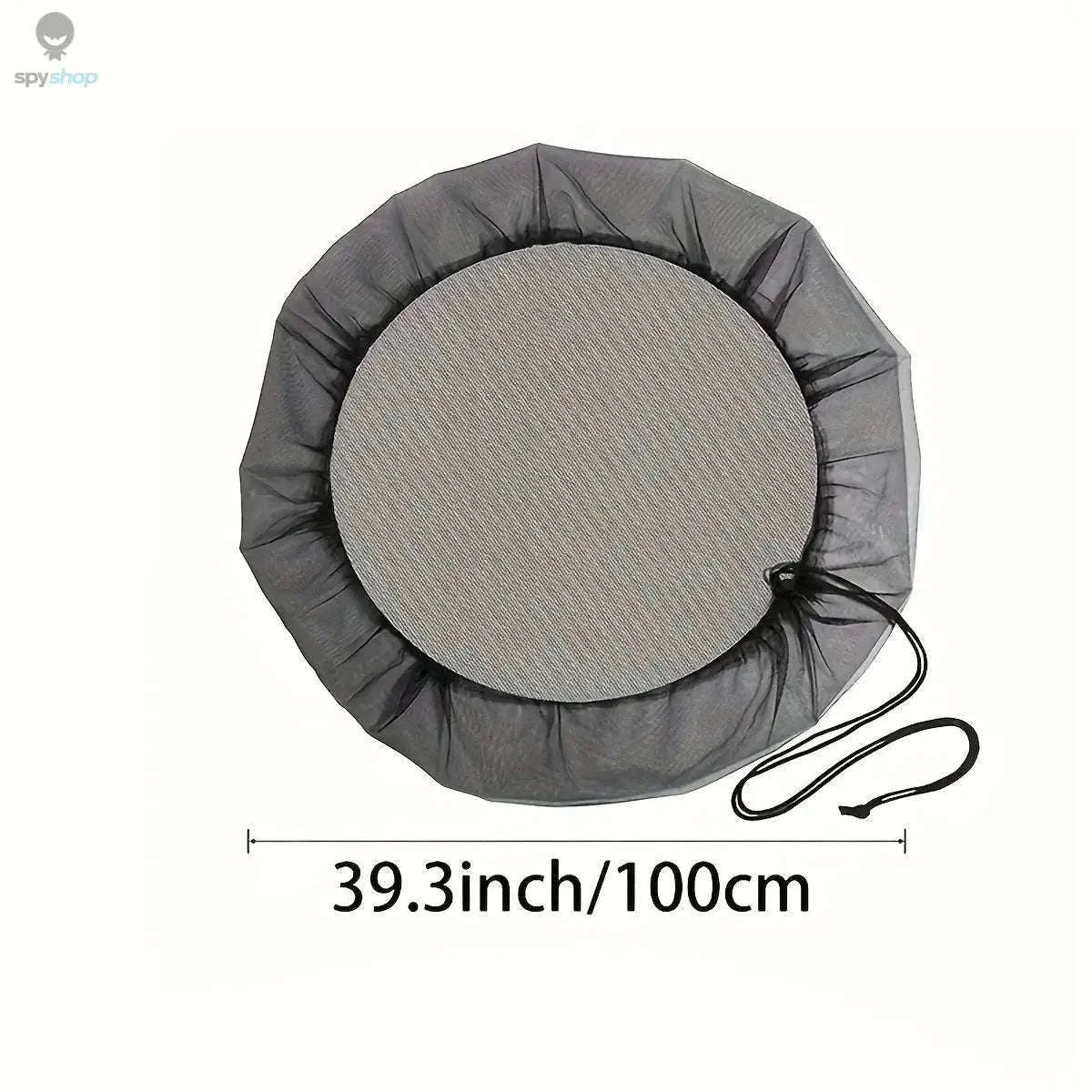 Rain Barrel Cover Mesh with Drawstring Protection-black