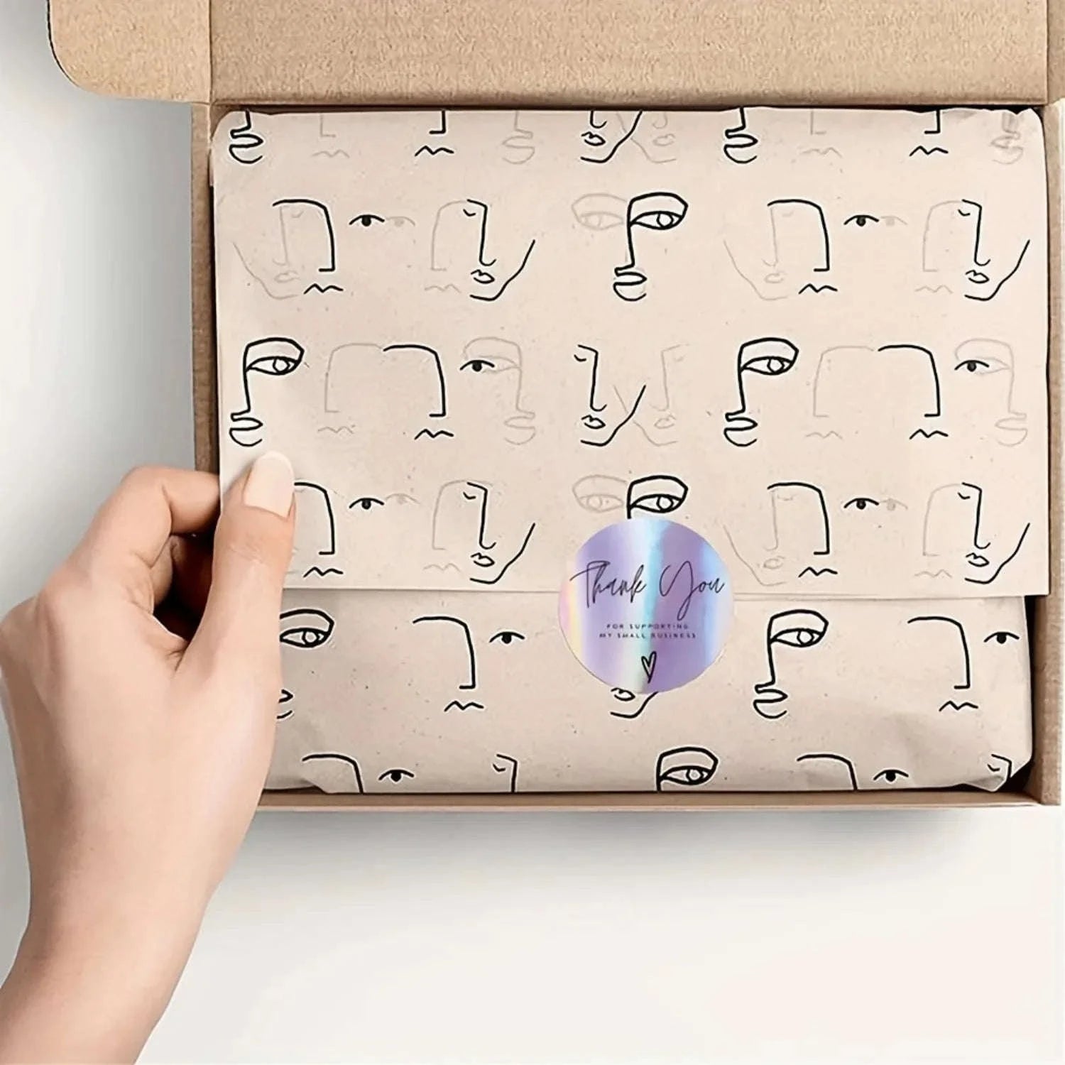 Rainbow Laser Thank You Stickers for Small Businesses-Laser / Colorful-500pcs