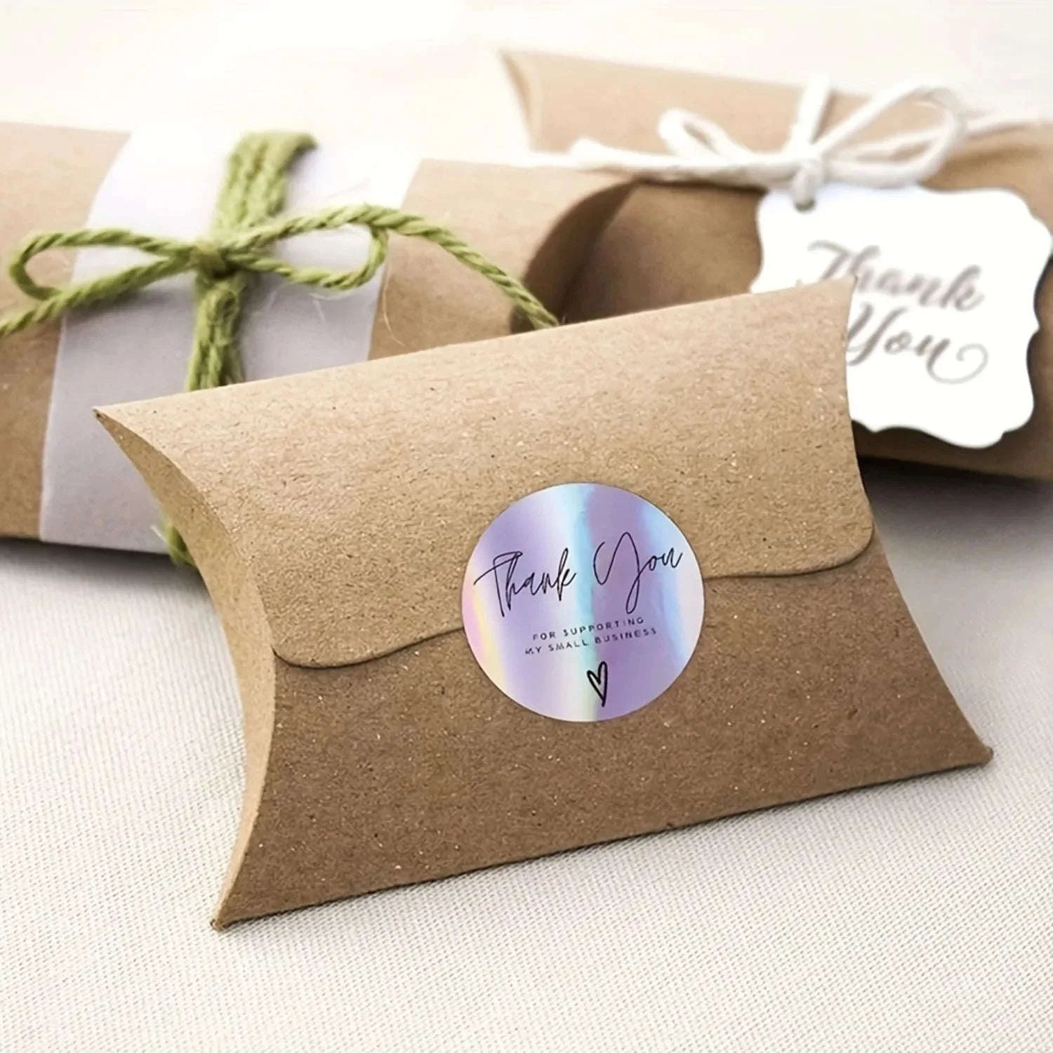 Rainbow Laser Thank You Stickers for Small Businesses-Laser / Colorful-500pcs