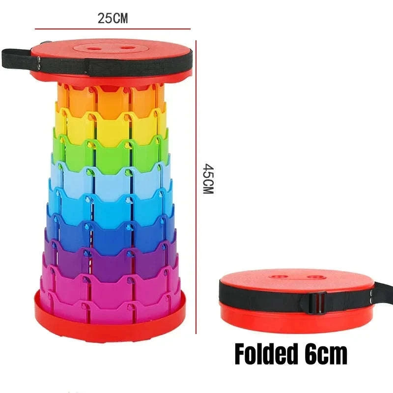 Rainbow Retractable Folding Travel Stool-black / China Mainland