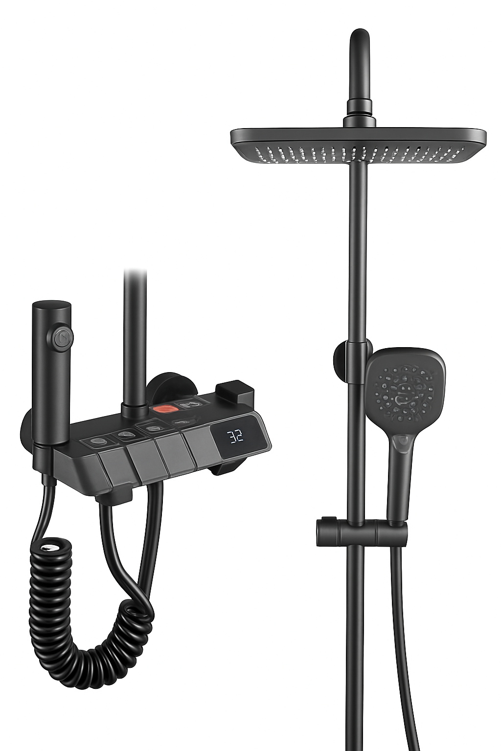 Rainfall Bathroom Shower System Set with Digital Display