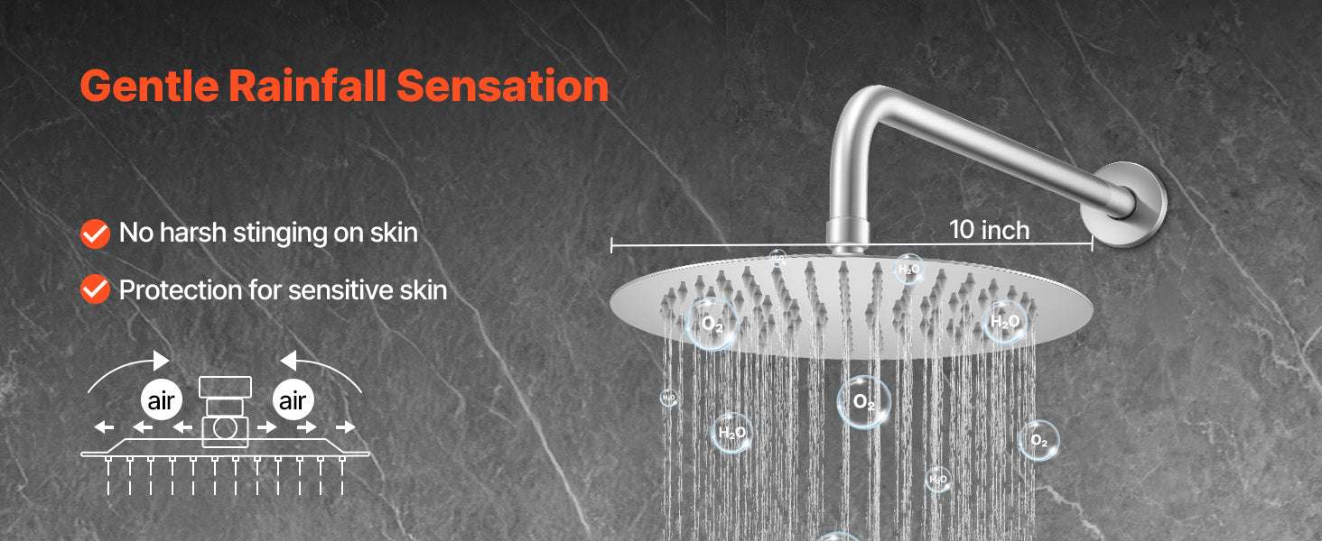 Rainfall Shower System with 10-Inch Head & Handheld Spray Set-Brushed Nickel10Inch / United States