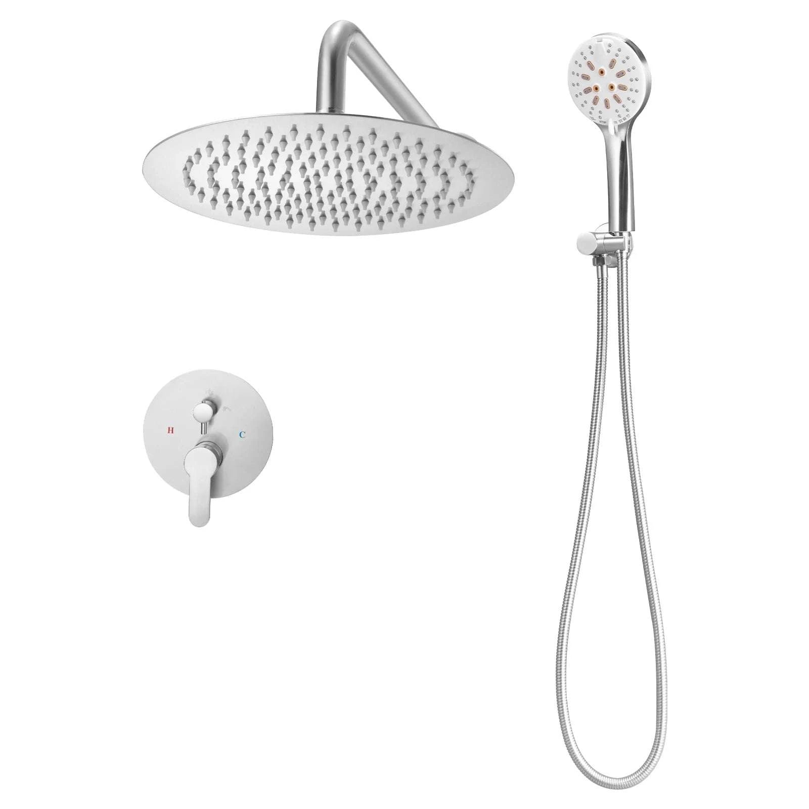 Rainfall Shower System with 10-Inch Head & Handheld Spray Set-Brushed Nickel10Inch / United States