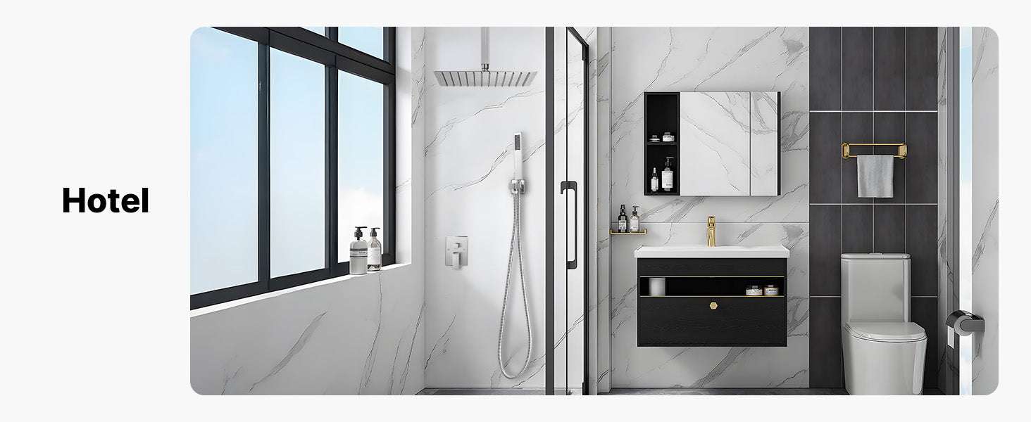 Rainfall Shower System with Ceiling Mount Head & Handheld Set-10in Matte Black / United States