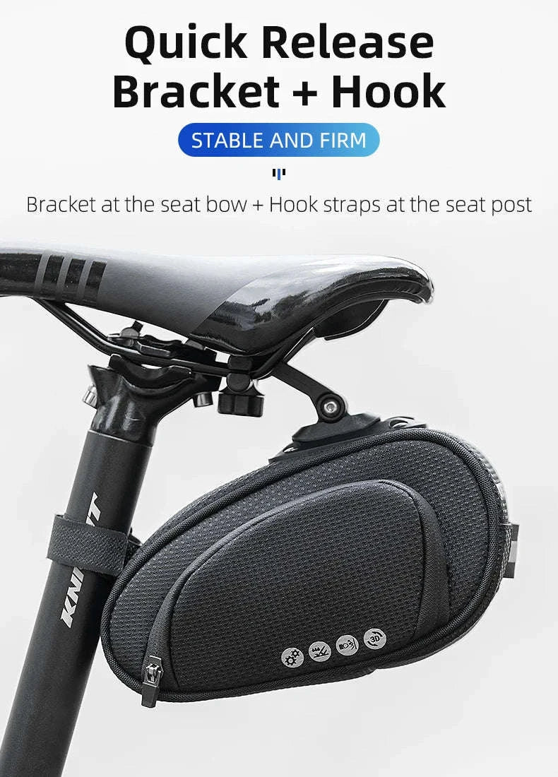 Rainproof Bike Saddle Bag with Quick Release and 1L Storage-C40 1L