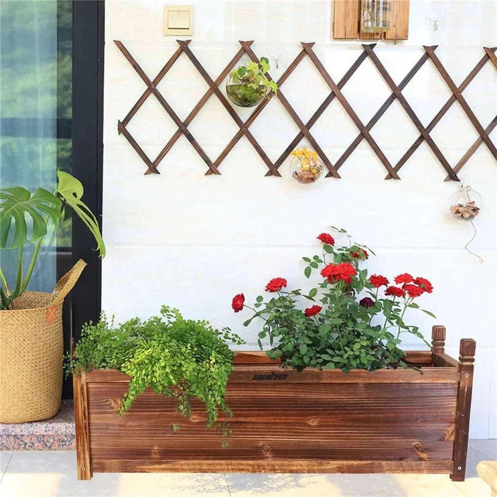 Raised Wooden Garden Bed Planter for Vegetables, Herbs & Flowers-Dark Brown L / Australia