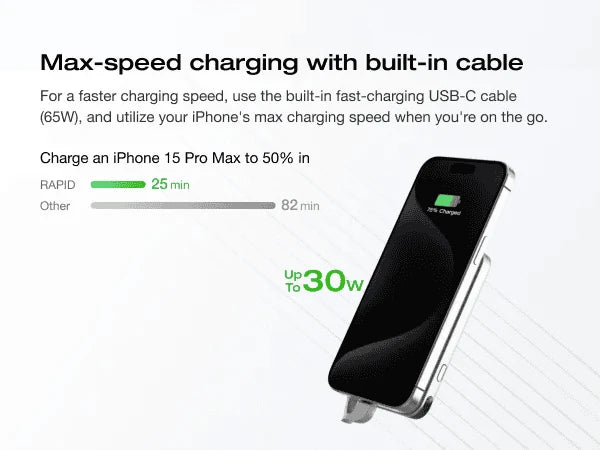 Rapid Wireless Power Bank 5000mAh with Stand and Built-in USB-C Cables-Rapid 5000 Sliver / United States / US