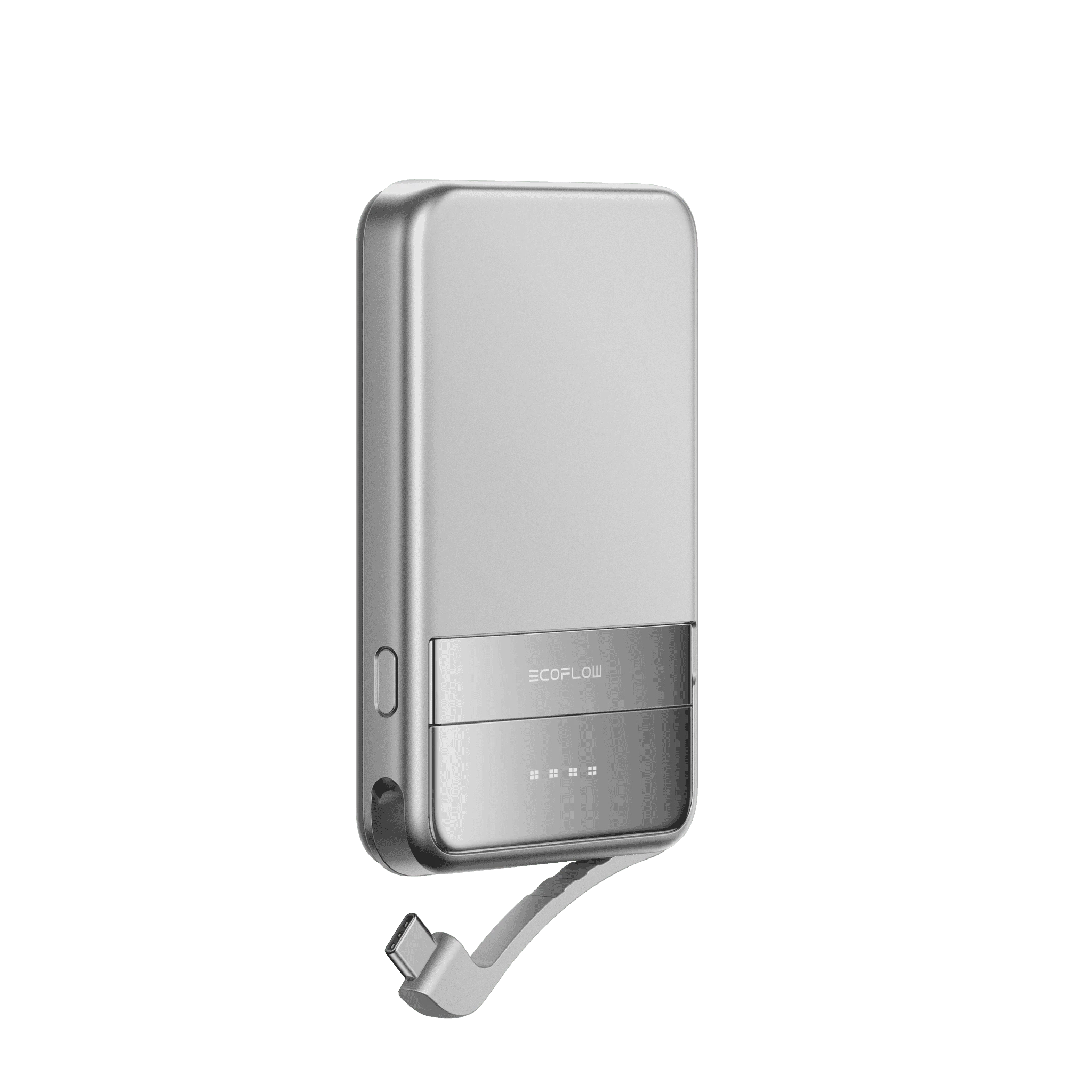 Rapid Wireless Power Bank 5000mAh with Stand and Built-in USB-C Cables-Rapid 5000 Sliver / United States / US