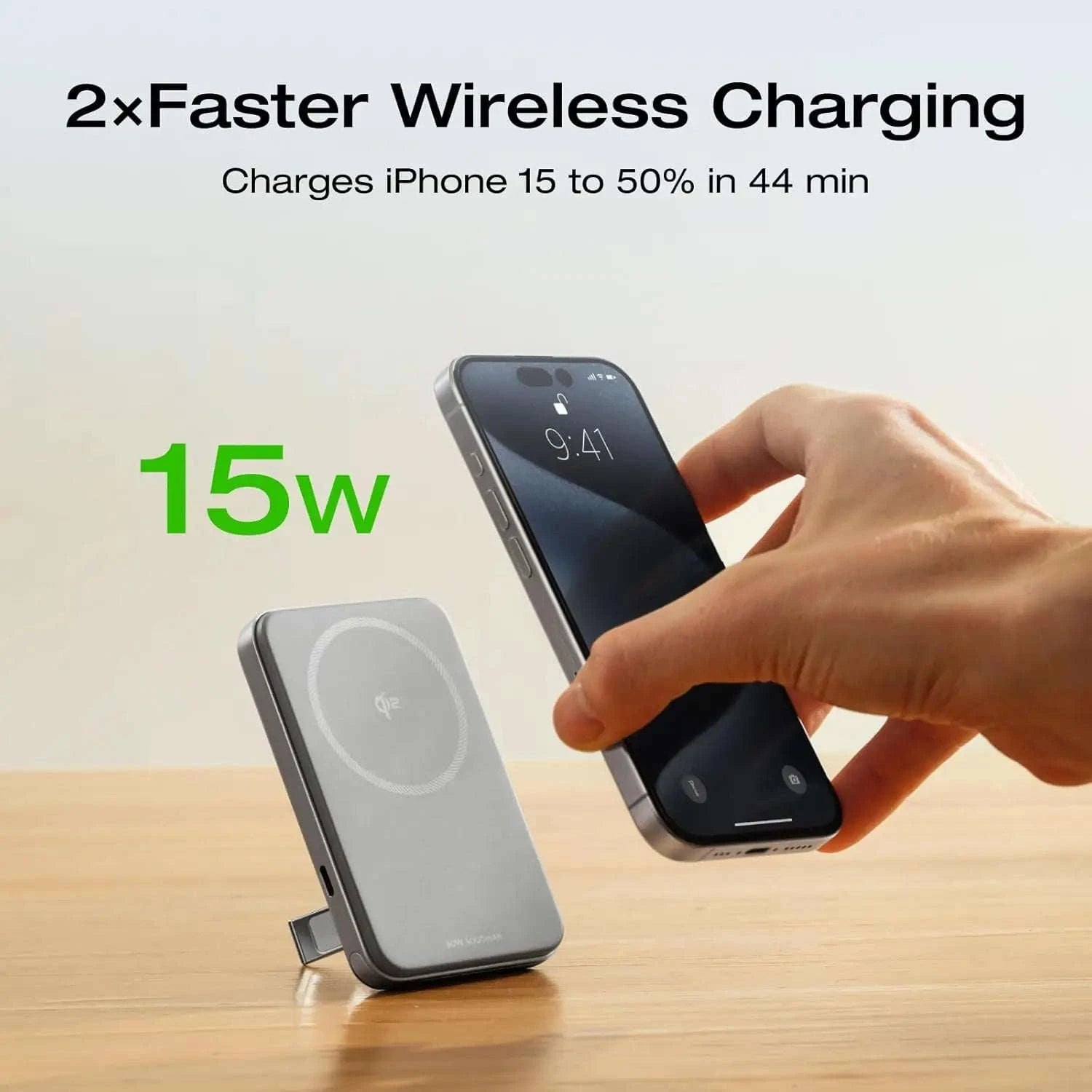 Rapid Wireless Power Bank 5000mAh with Stand and Built-in USB-C Cables-Rapid 5000 Sliver / United States / US