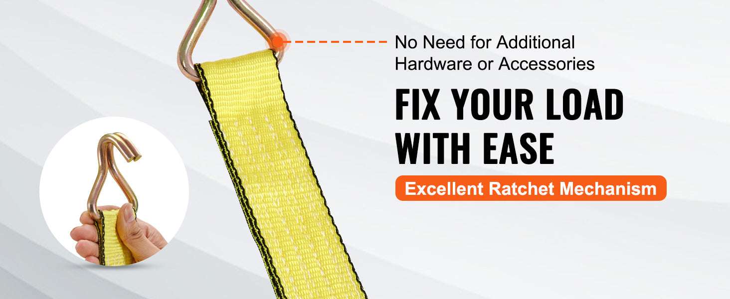 Ratchet Tie Down Straps 4-Pack 10000 lb Break Strength Double J Hooks-2 inx27ft 4 Pcs / United States