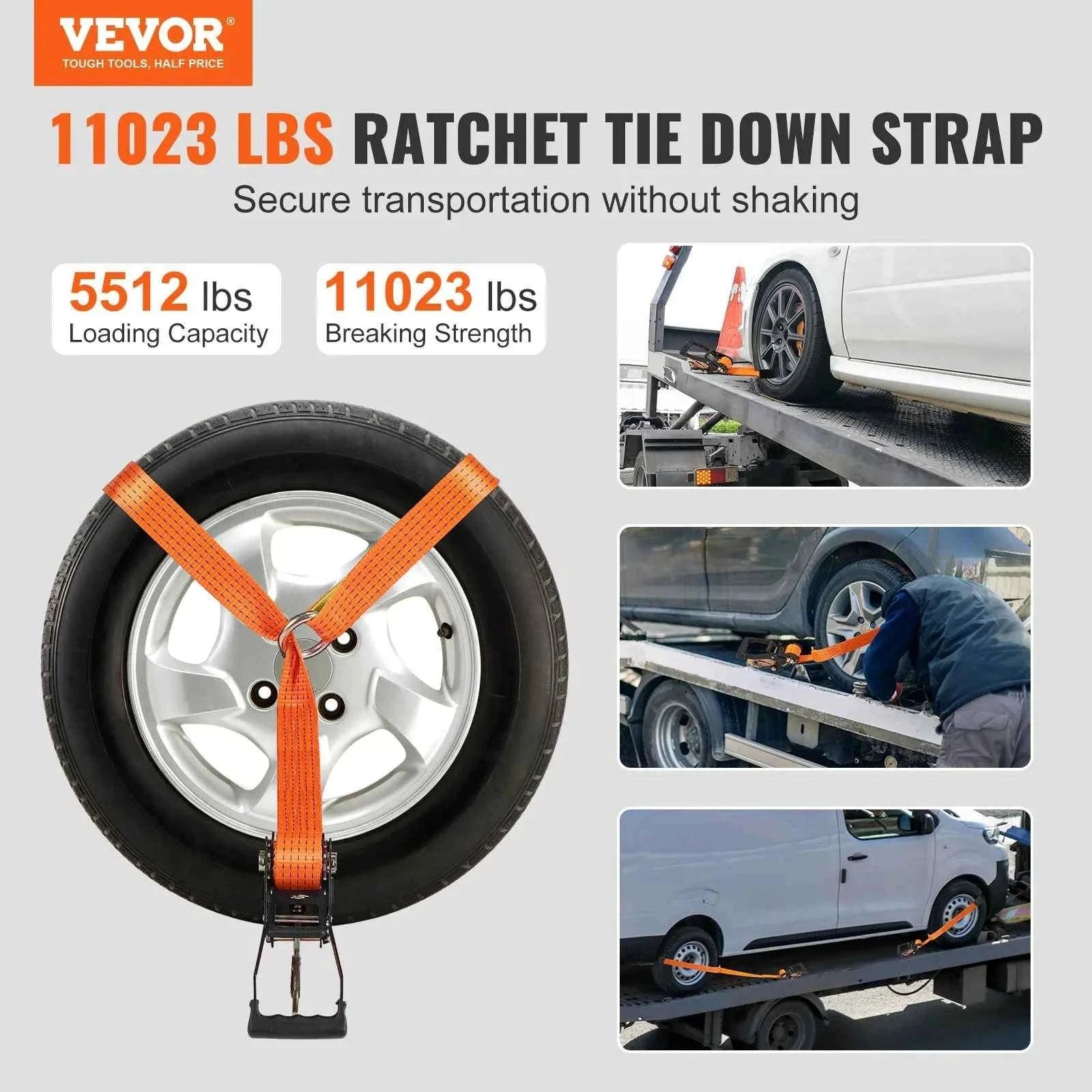 Ratchet Tie Down Straps Kit 2 in x 96 in / 120 in with Snap Hooks-XMS-1 / United States