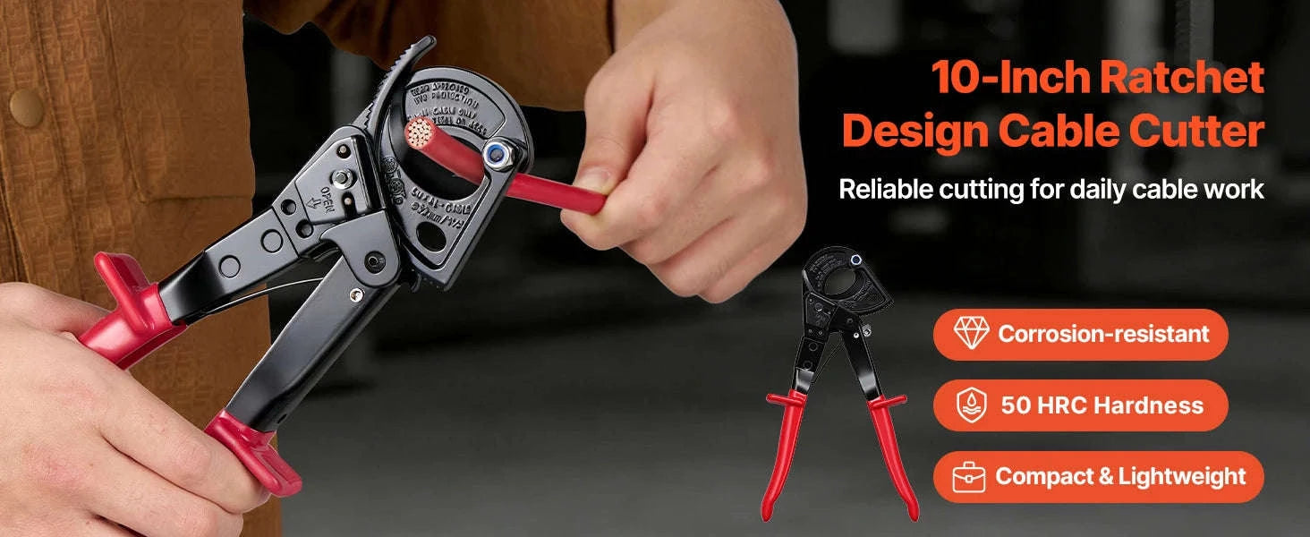 Ratcheting Cable Cutter with PVC-Coated Handles-23.5 cm H.Leverage / spain
