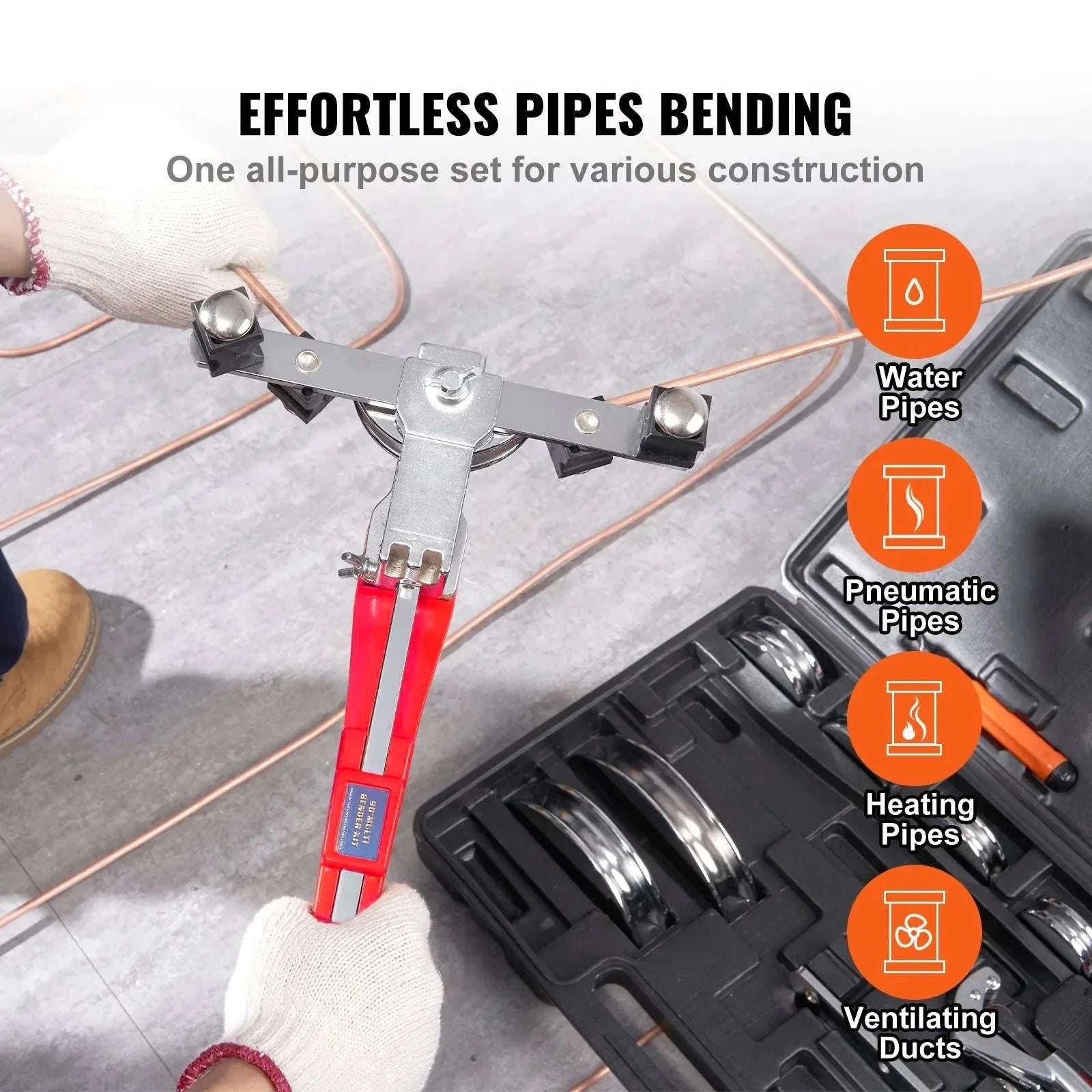 Ratcheting Pipe Tube Bender Kit 1/4"–7/8" with 7 Dies-United States / Tube Bender
