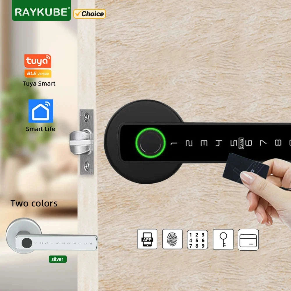RAYKUBE M5 Tuya BLE Smart Fingerprint Door Lock-M5-S and Gateway