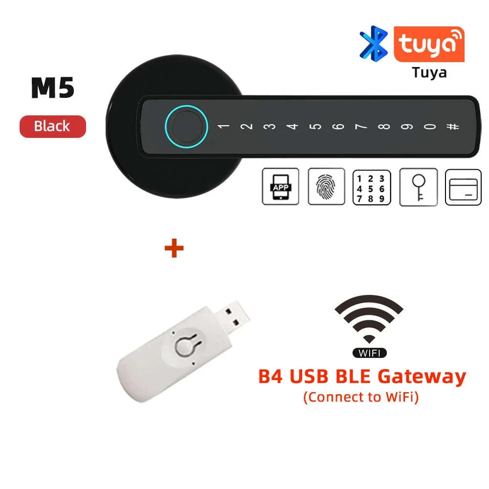 RAYKUBE M5 Tuya BLE Smart Fingerprint Door Lock-M5-S and Gateway