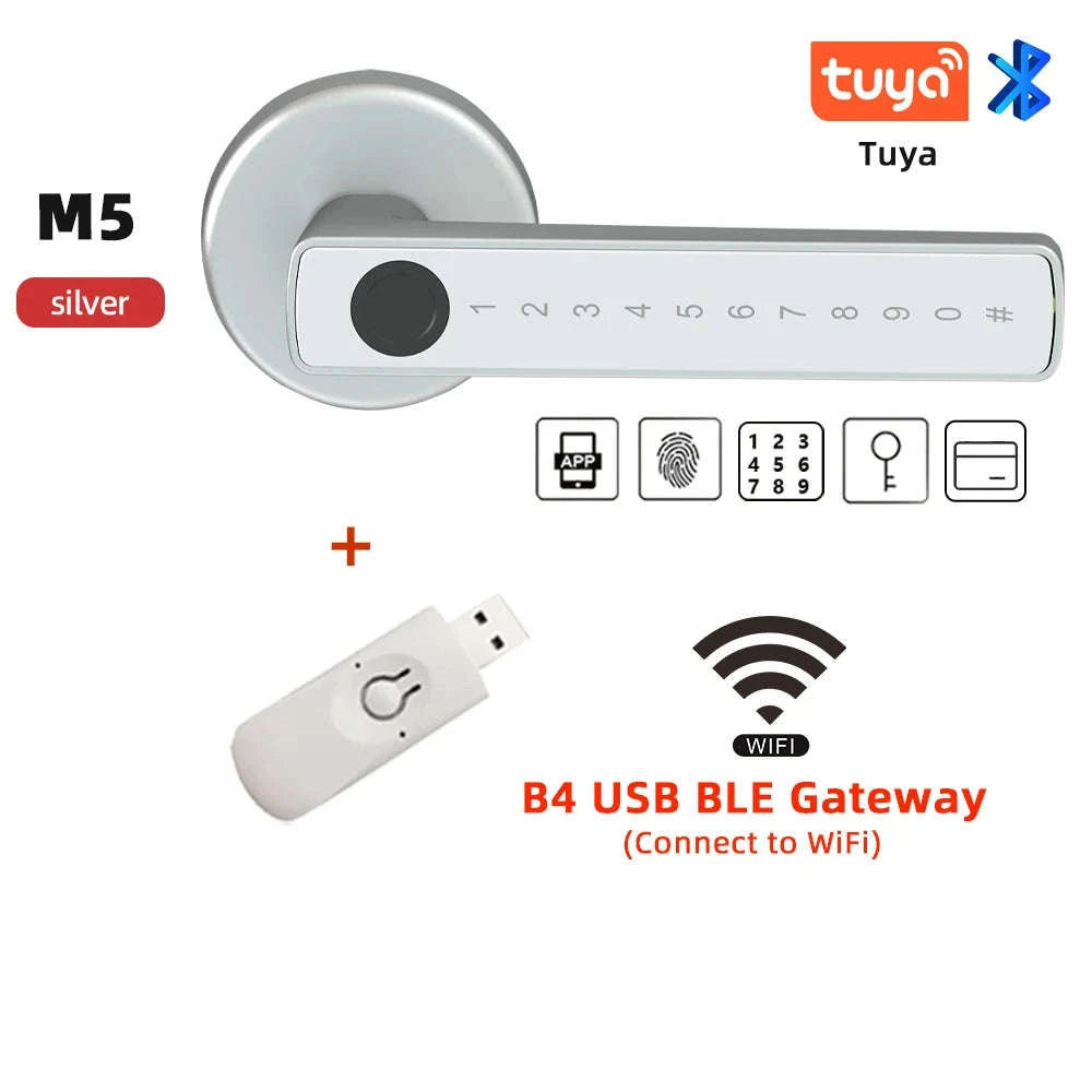 RAYKUBE M5 Tuya BLE Smart Fingerprint Door Lock-M5-S and Gateway