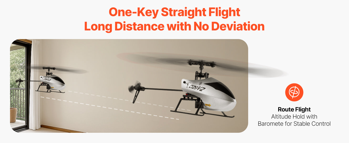 2.4GHz RC Helicopter 4-Channel with Gyro & One-Key Takeoff