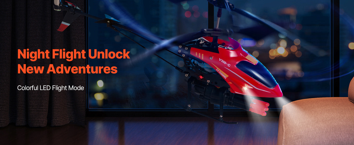 2.4GHz RC Helicopter with Altitude Hold & LED Lights for Kids