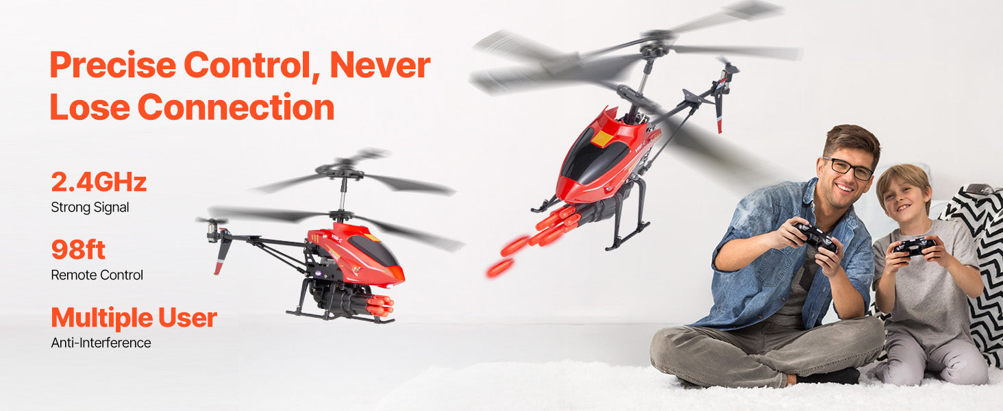 2.4GHz RC Helicopter with Altitude Hold & LED Lights for Kids