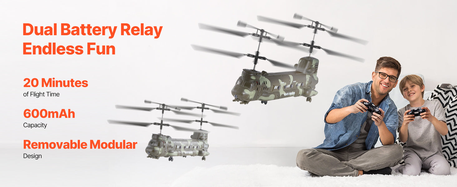 3,5-kanals RC-helikopter med LED-lys og nem betjening