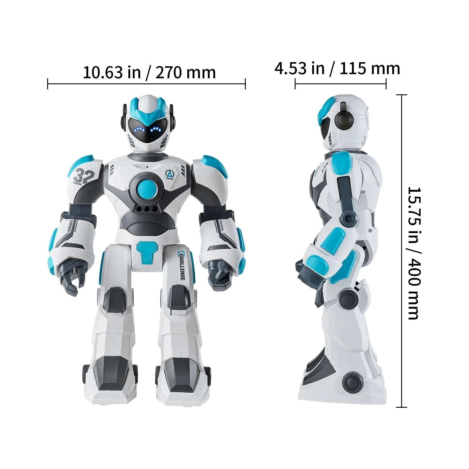 RC Smart Robot Toy with Voice Control, Gestures & Programming-White / United States