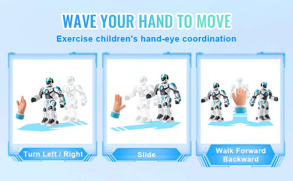 RC Smart Robot Toy with Voice Control, Gestures & Programming-White / United States