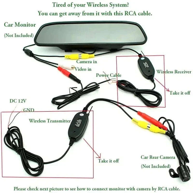 RCA Video Cable for Car Rear Camera 6–20M Shielded Wire-Camera AV Cable / 10 Meters