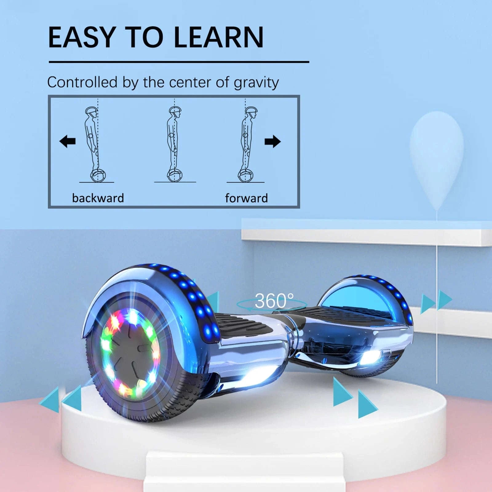 RCB Hoverboard with Bluetooth Speaker and LED Lights-Hip Hop / france