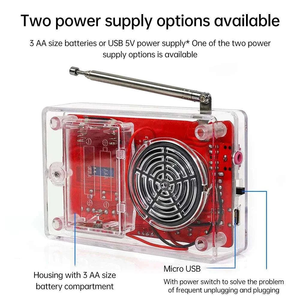 RDA5807 FM Radio DIY Soldering Kit for Hands-On Learning-With display No case