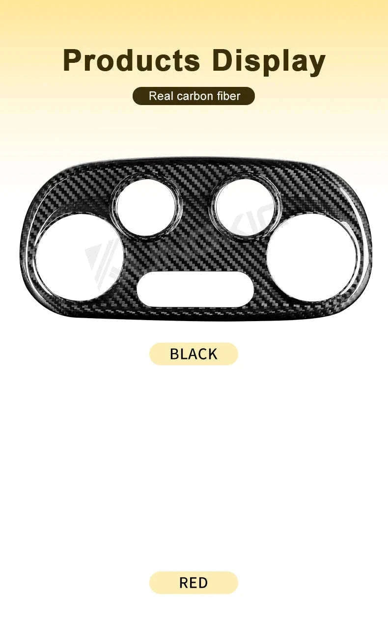 Real Carbon Fiber AC Climate Trim for Fiat 500 and Abarth 595-Black Carbon Fiber / Germany