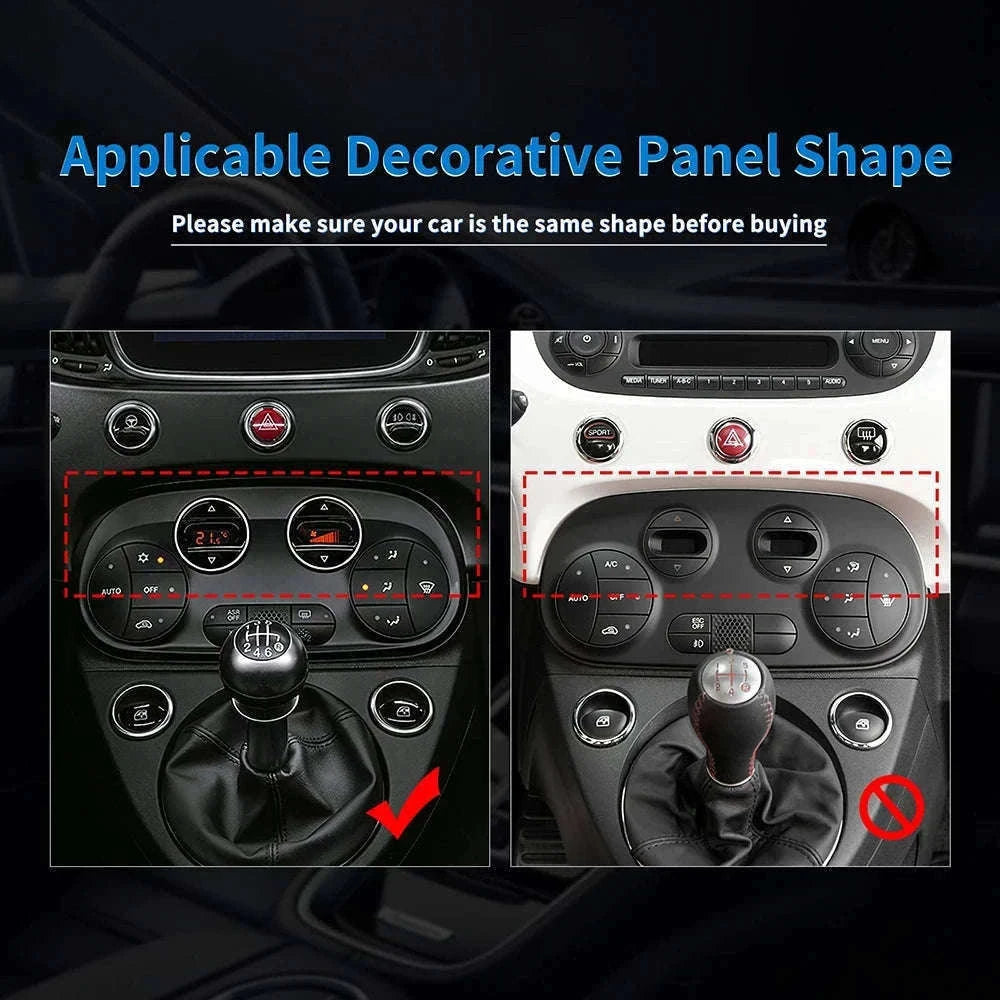 Real Carbon Fiber AC Climate Trim for Fiat 500 and Abarth 595-Black Carbon Fiber / Germany
