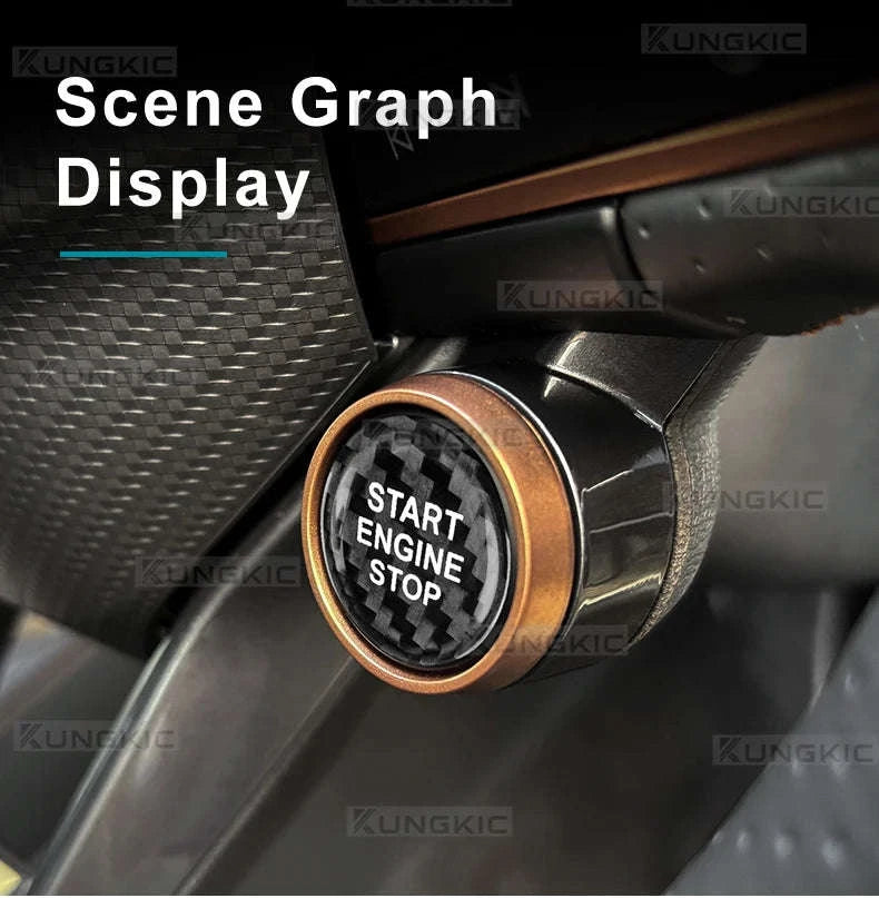 Real Dry Carbon Fiber Start Stop Cover for Cupra and Seat-Black Carbon Fiber / Germany