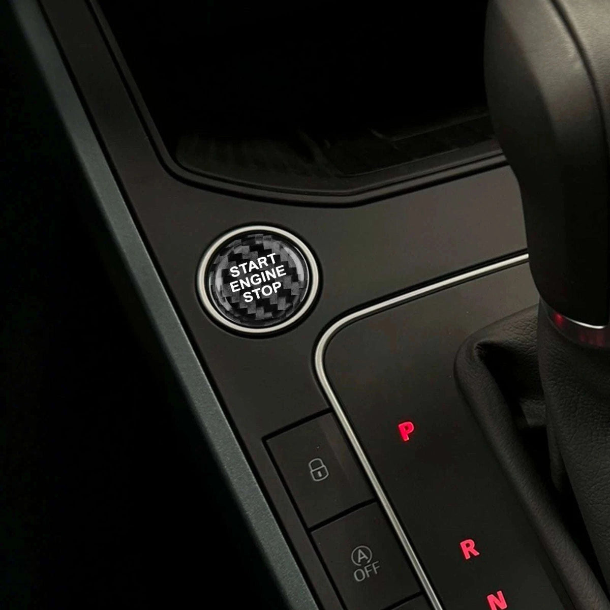 Real Dry Carbon Fiber Start Stop Cover for Cupra and Seat-Black Carbon Fiber / Germany
