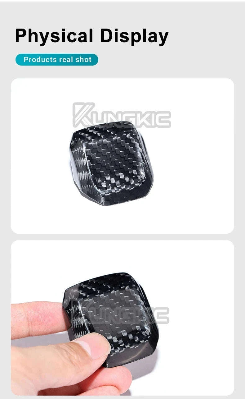 Real Hard Carbon Fiber Gear Shift Knob Trim for Seat/Cupra-Black Carbon Fiber / Germany