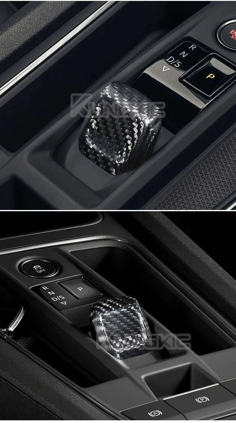 Real Hard Carbon Fiber Gear Shift Knob Trim for Seat/Cupra-Black Carbon Fiber / Germany