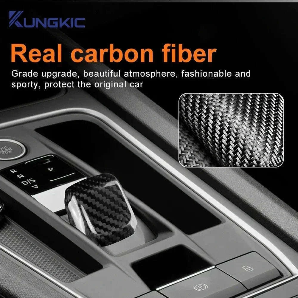Real Hard Carbon Fiber Gear Shift Knob Trim for Seat/Cupra-Black Carbon Fiber / Germany