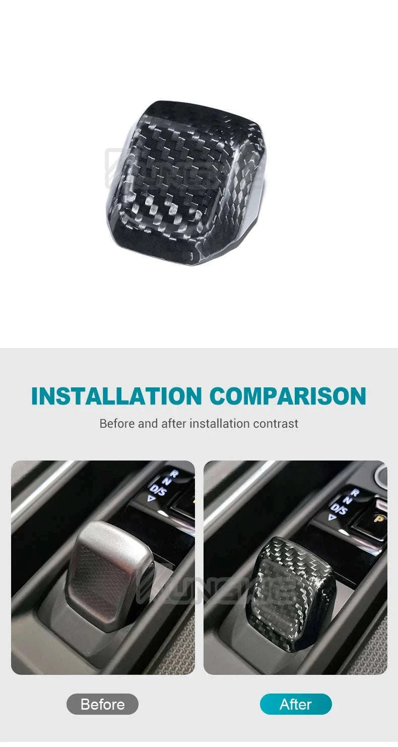 Real Hard Carbon Fiber Gear Shift Knob Trim for Seat/Cupra-Black Carbon Fiber / Germany