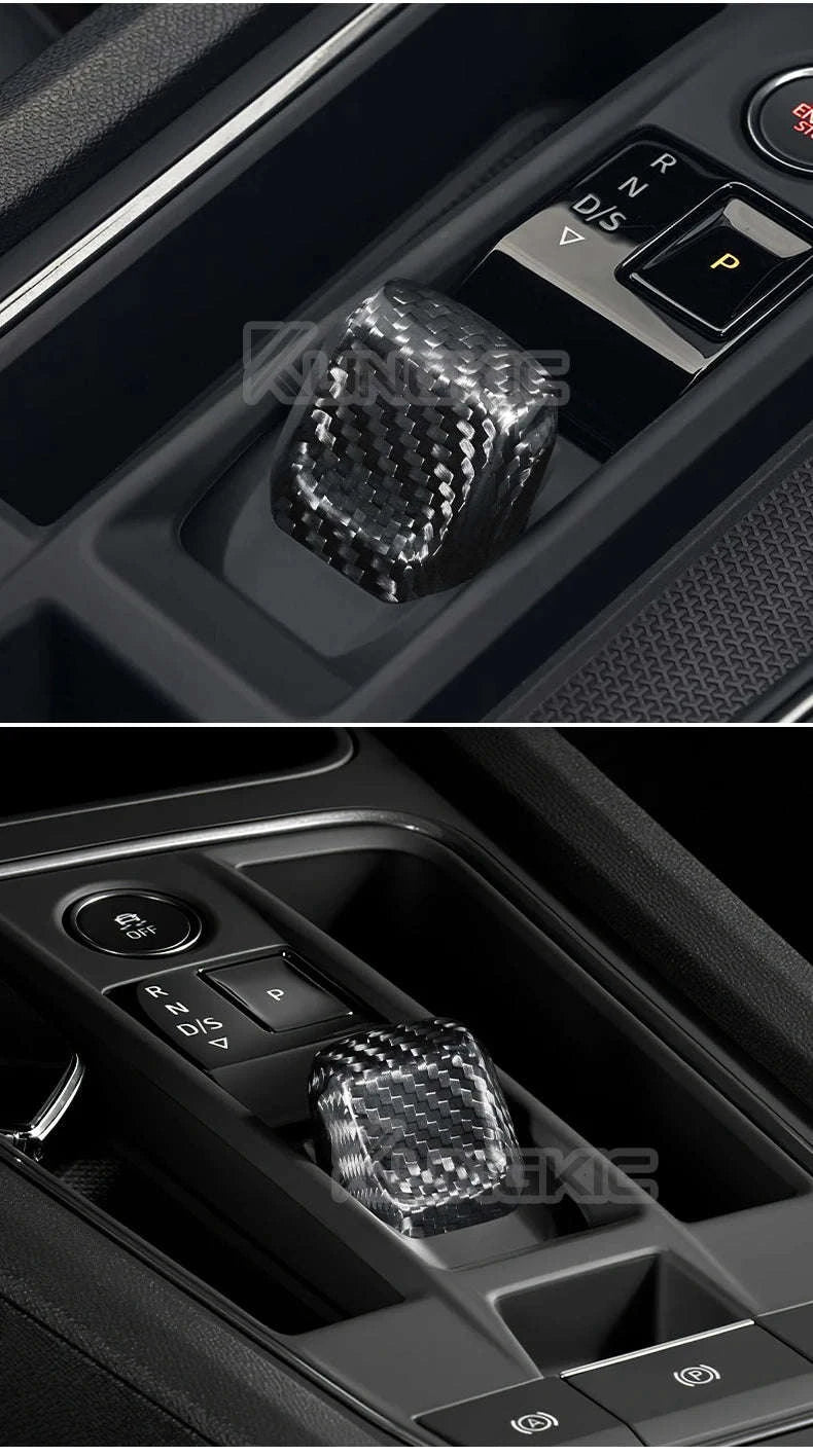 Real Hard Carbon Fiber Gear Shift Knob Trim for Seat/Cupra-Black Carbon Fiber / Germany