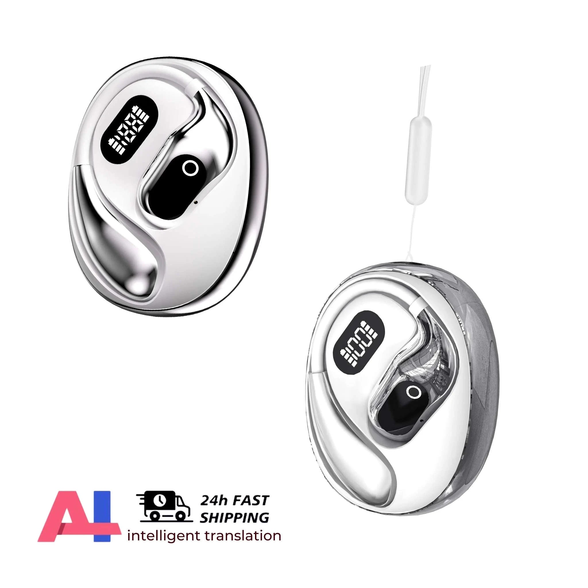 Real-Time Translator Earbuds with 144 Languages Bluetooth Headphones-Ai-Black and Blue