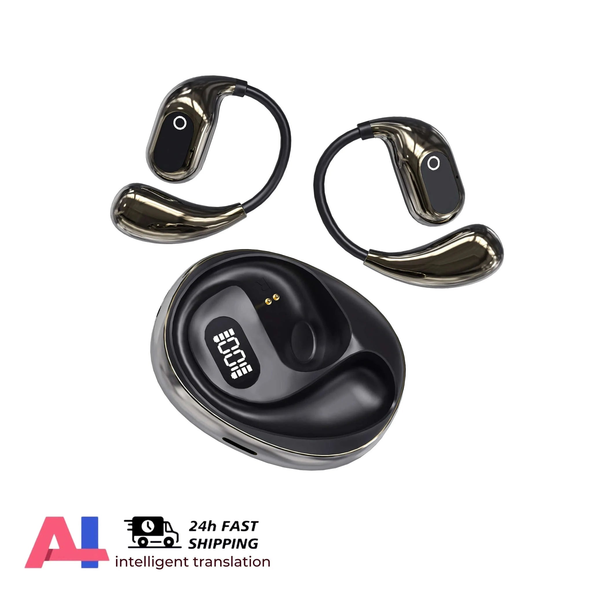 Real-Time Translator Earbuds with 144 Languages Bluetooth Headphones-Ai-Black and Blue