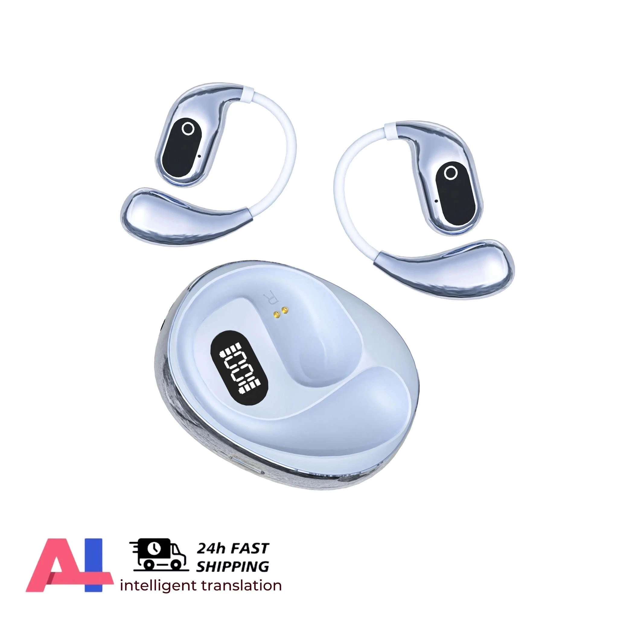 Real-Time Translator Earbuds with 144 Languages Bluetooth Headphones-Ai-Black and Blue