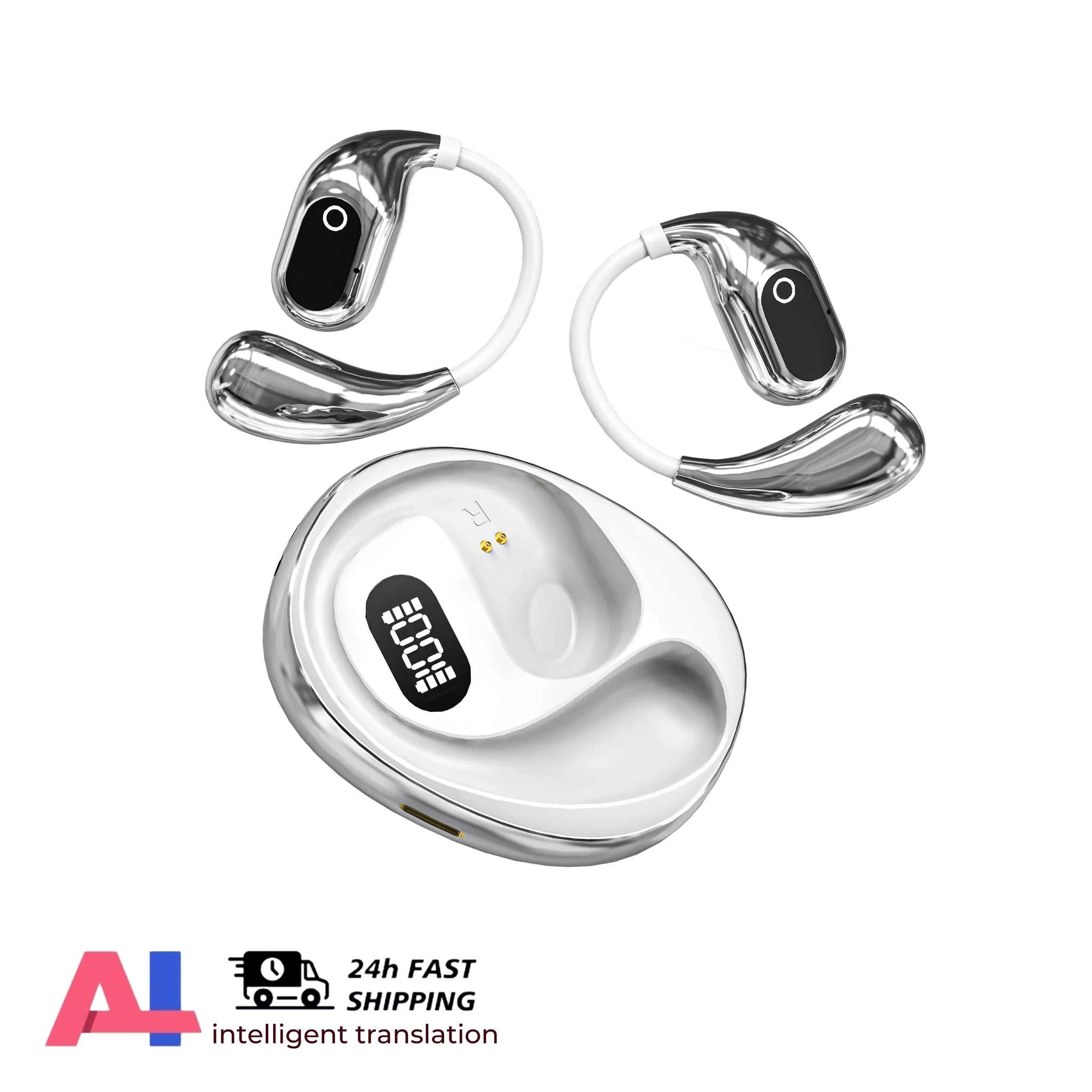 Real-Time Translator Earbuds with 144 Languages Bluetooth Headphones-Ai-Black and Blue