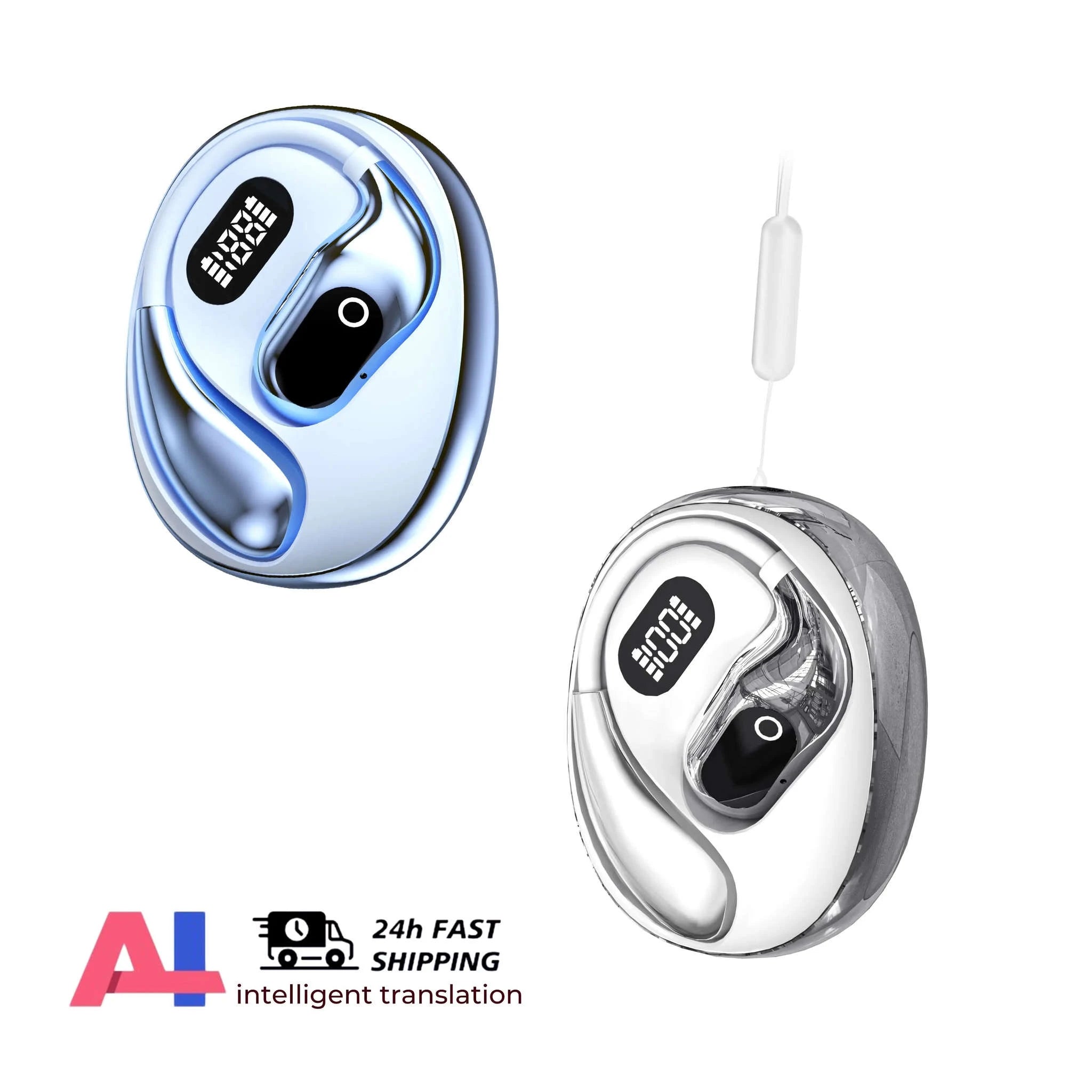 Real-Time Translator Earbuds with 144 Languages Bluetooth Headphones-Ai-Black and Blue